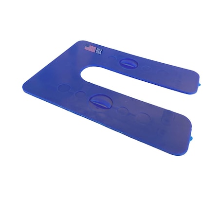 Glazelock 1/16" 4"L  x 3"W 7/8" Slot, Interlocking Square Horsehoe Plastic Shims Blue 1000pc/box GLZ06
